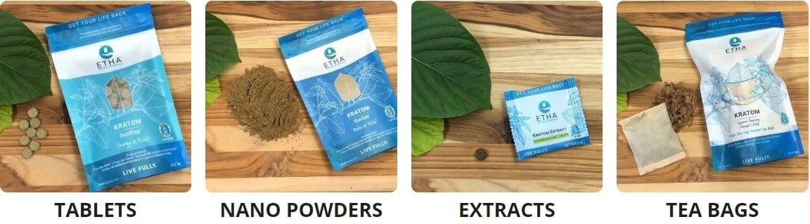 image of etha natural botanicals kratom products