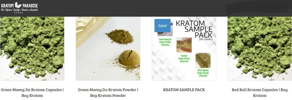 image of kratom paradise products