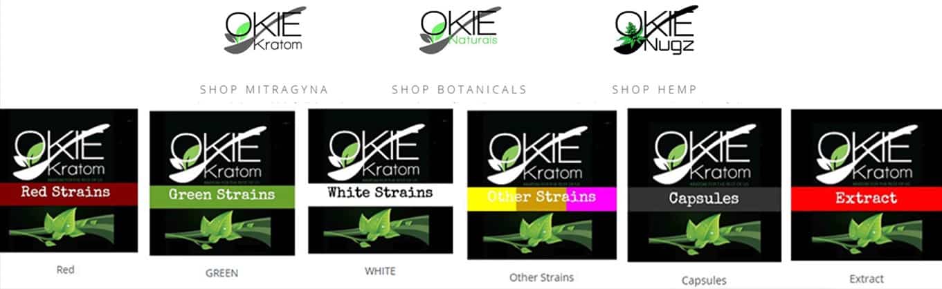image of okie kratom product line
