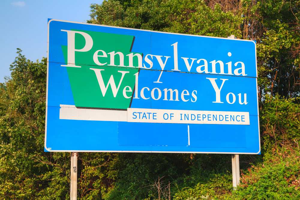 Official Welcome Sign for Pennsylvania