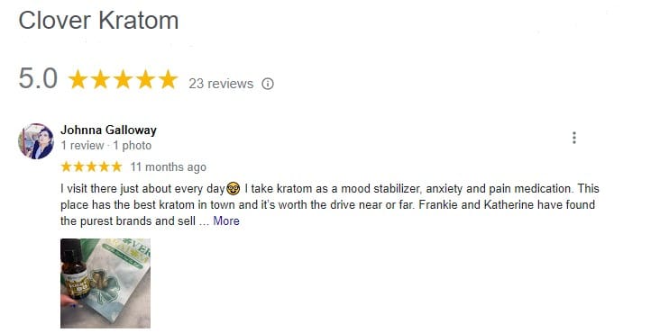 image of clover kratom customer reviews