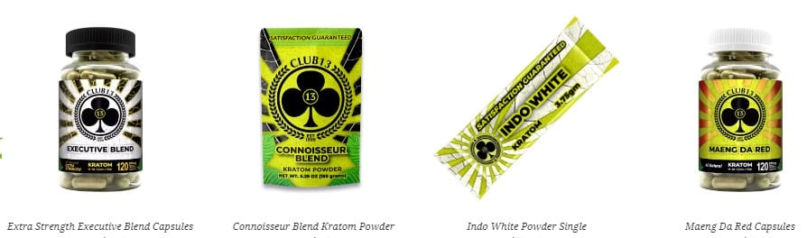 image of club 13 kratom products
