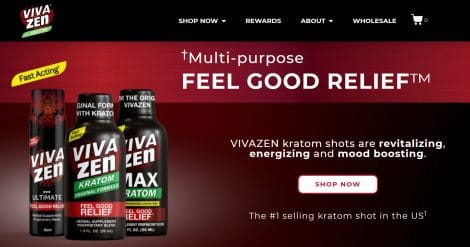 Website screenshot suggesting the products are fast acting and mood boosting