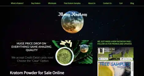Moon Kratom homepage design