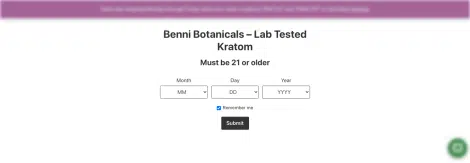 Benni Botanicals homepage portal