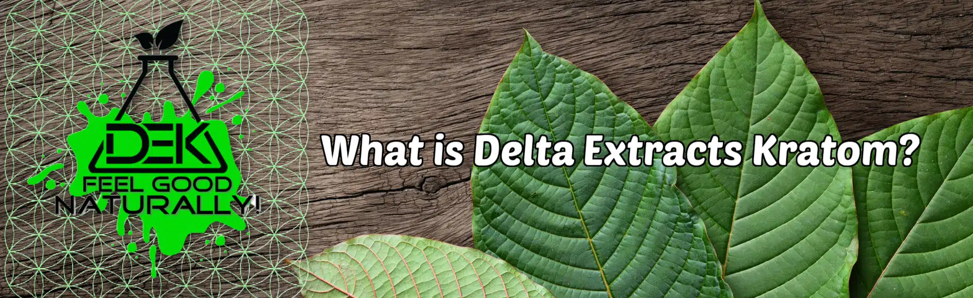 what is delta extracts kratom banner with company logo