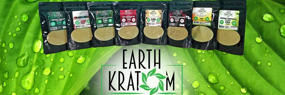 Earth kratom products and logo