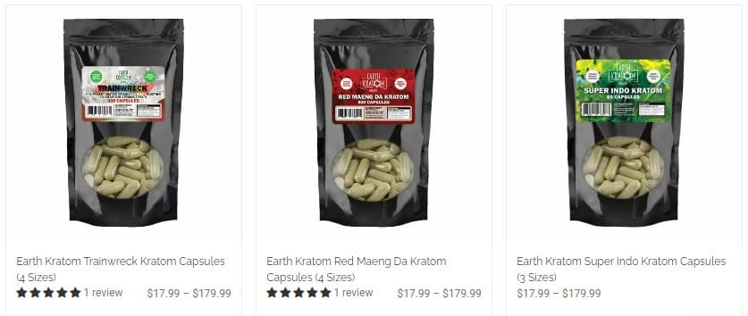 image of earth kratom products
