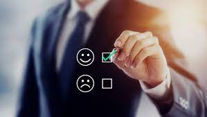 Person checking smiley box