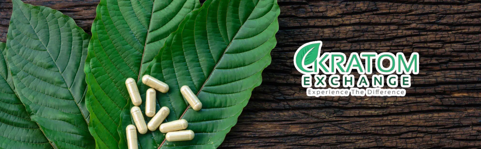 Kratom exchange logo and slogan: experience the difference