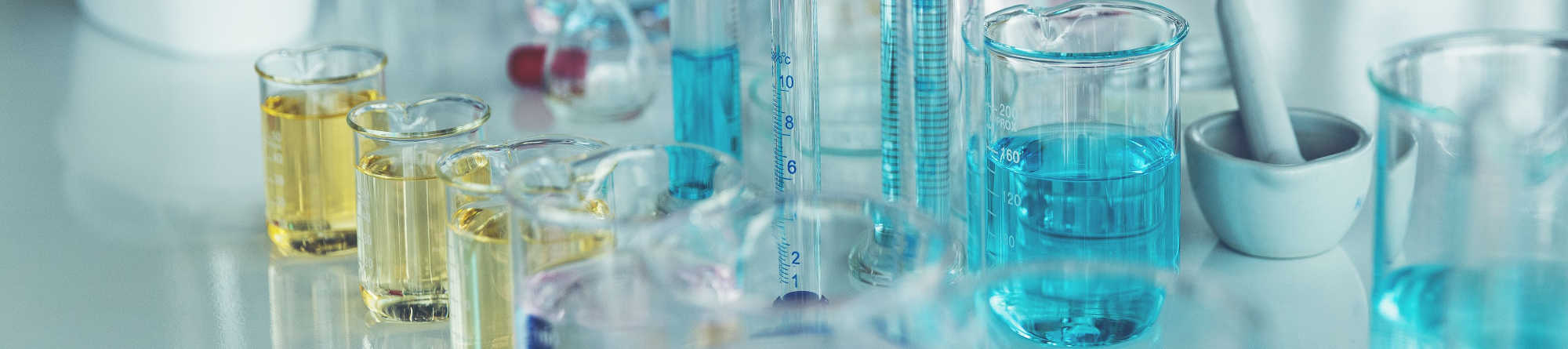 Liquid extracts in lab test tubes