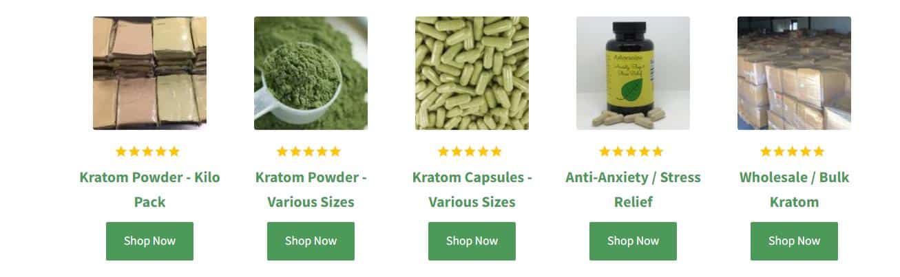 image of natures cure kratom products