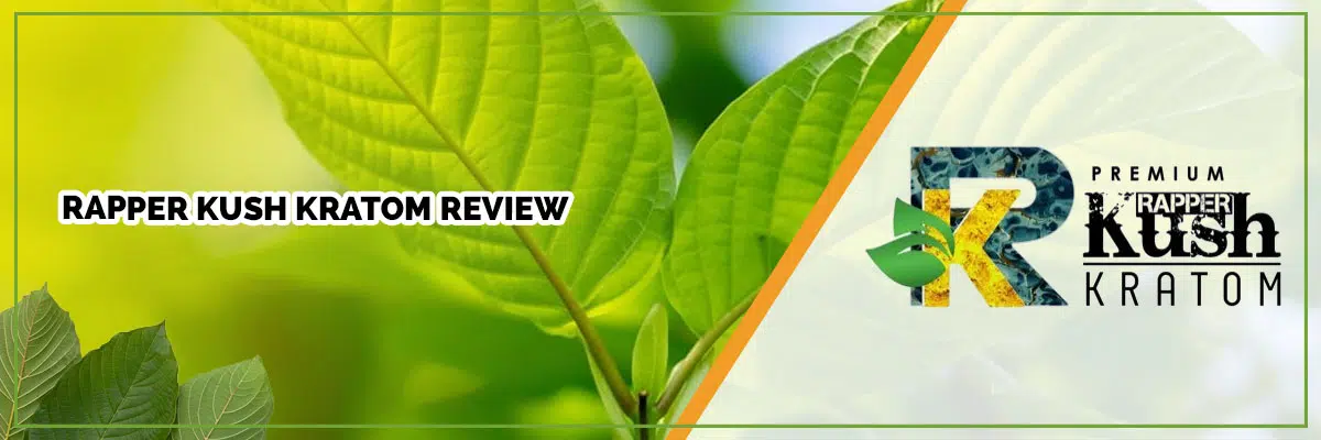 Rapper Kush Kratom review banner with company logo