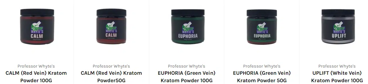 image of profwhytes kratom products