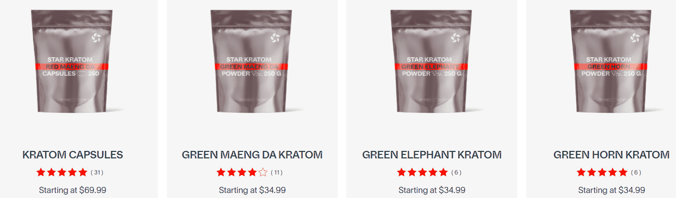 image of star kratom products