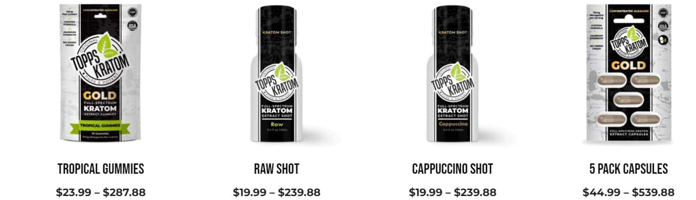image of topps kratom products prices