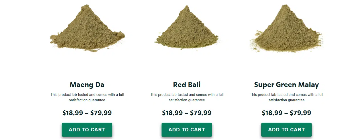 image of tropical kratom products