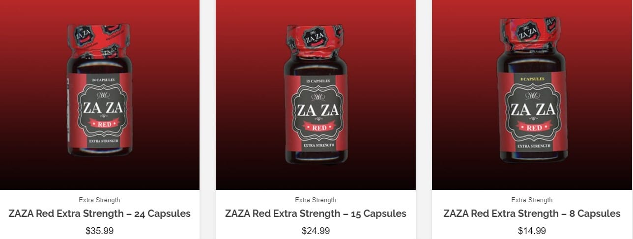 image of zaza red kratom product comparison